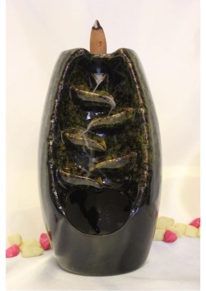 Geri Akış Tütsülük Ters Akış Tütsü Seramik Feng Şui Yeşil modelleri