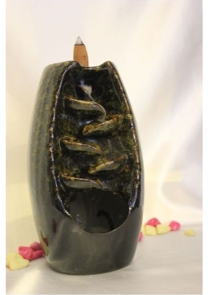 Geri Akış Tütsülük Ters Akış Tütsü Seramik Feng Şui Yeşil fırsatları