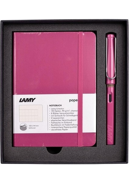 Yumuşak Kapak A6 Defter ve Dolma Kalem Seti (Pembe)