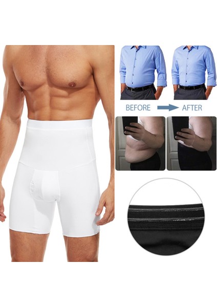 Dikişsiz Yüksek Bel Göbek Toparlayıcı Sıkılaştırıcı Göbek Düzleştirici Erkek Boxer Korse Beyaz modelleri