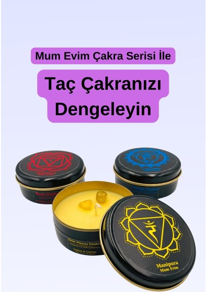 Taç Çakra Tütsü ve Mum Meditasyon Seti: %100 El Yapımı ve Doğal Tütsü + Soya Mum