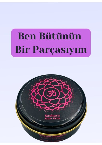 Taç Çakra Tütsü ve Mum Meditasyon Seti: %100 El Yapımı ve Doğal Tütsü + Soya Mum