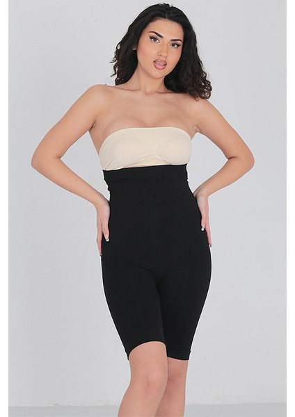 Kadın Ten Dikişsiz Yüksek Bel Toparlayıcı Slip Kadın Korse Siyah