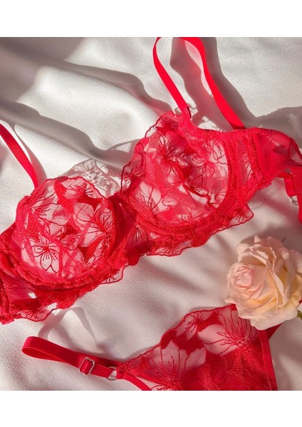 Rose Kırmızı Tanga Külotlu Sütyen Takımı modelleri