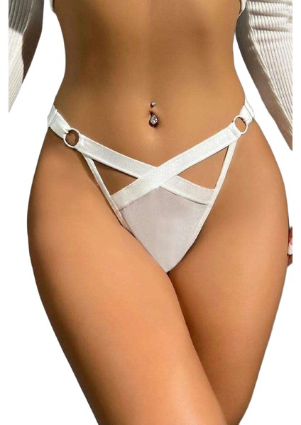 KTYRA52 Kadın Fantezi Iç Giyim Tanga Külot Perfect Fall D219 Beyaz modelleri