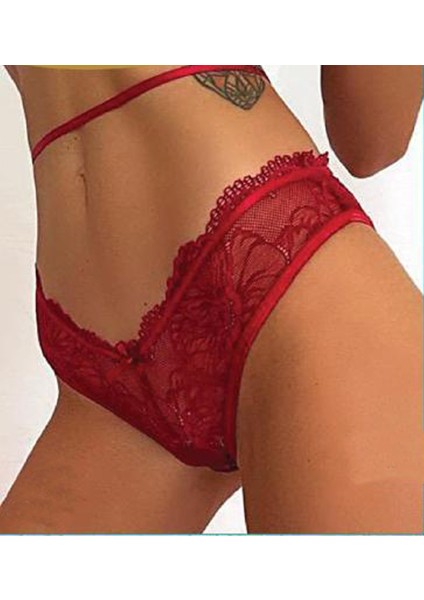 KTYRA52 Kadın Fantezi Iç Giyim Tanga Külot Perfect Fall D193 Kırmızı