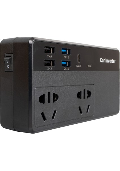 Powermaster CZ02/12V-24V 12-24 Volt 200 Watt 4 USB + Type-C Girişli Araç Power Inverter