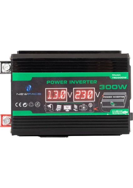 Newface TED300W Dijital Ekran 12 Volt 300 Watt Modıfıed Sınus Power Inverter