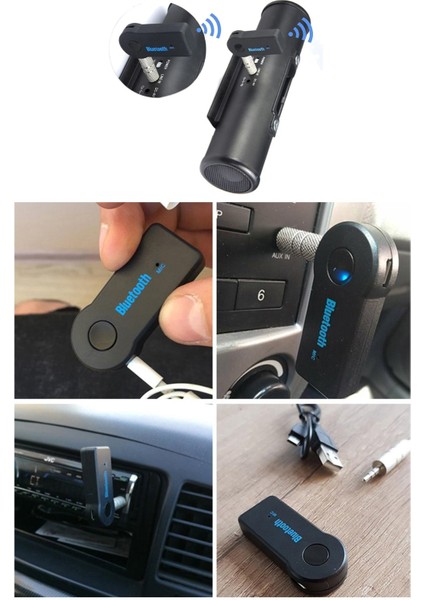 Universal Araç Uyumlu Honda Kia Renault Fiat Skoda Bmw Oto Araç Içi Bluetooth Aux Kit Çevirici