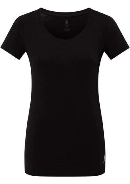 Pamuklu Modal Kumaş Derin Yuvarlak Yaka Likralı T-Shirt 66003