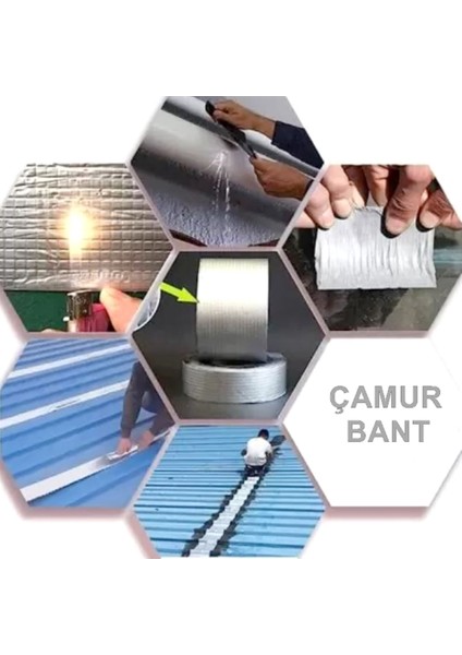 Çamur Bant 10cmx1.5mt Su Geçirmez Yalıtım Bandı Boru Çatı Çatlak Sızdırmaz izolasyon Bandı Alüminyum Sakız Bant indirimleri