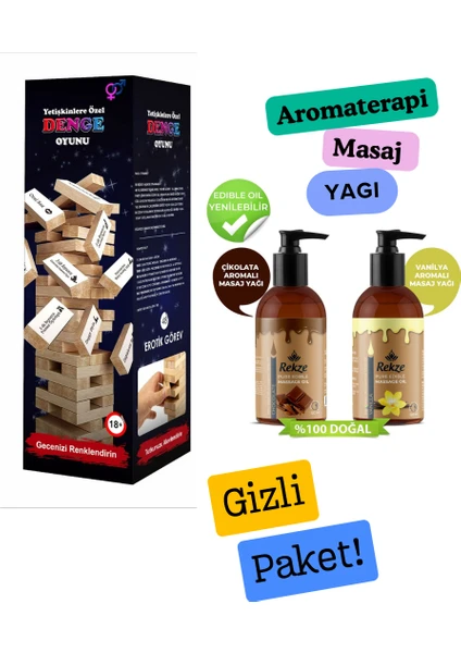 fantazi Oyunu 48 Erotikgörev + Yenilir cikolata ve vanilya masaj Yagı 120ML