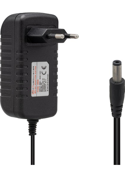 Powermaster PM-4531 12 Volt - 2 Amper 5.5*2.5 Uçlu Plastik Kasa Priz Tipi Adaptör