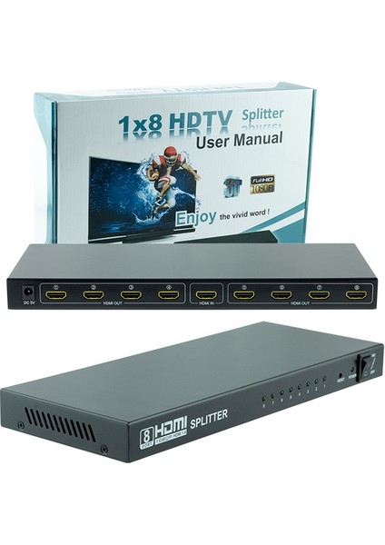 Powermaster PM-14218 1.4V 1080P 8 Port HDMI Splitter Dağitici Byr [byrtek]