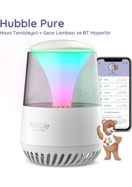 Pure Hava Temizleyici Ninni Çalar Bluetooth Speaker Gece Lambası
