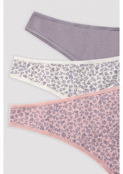 Soft Floral Shadow Çok Renkli 3 lü Brazilian Külot indirimleri