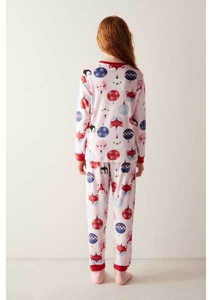 Kız Çocuk Ornament Pembe Pijama Takımı