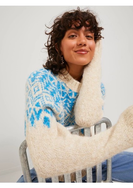 Bisiklet Yaka Kemik-Mavi Kadın Kazak 12246518 modelleri