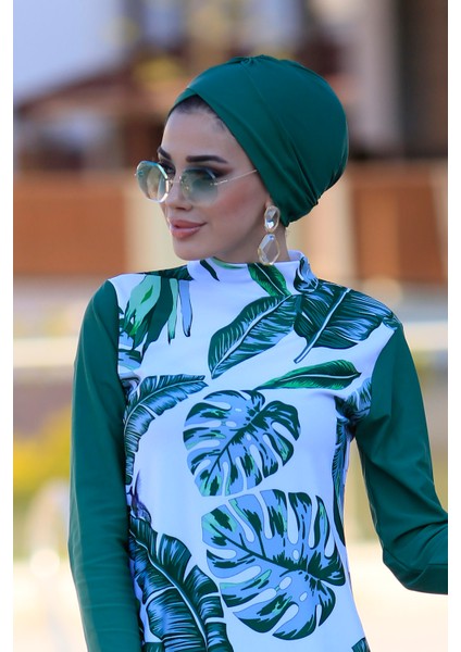 Yeşil Kombin Çapraz Bone