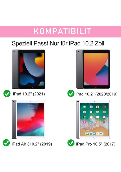 M.tk moveteck Apple Ipad 7. 8. 9. Nesil 10.2 Inç Uyumlu Tablet Klavyeli Kılıf Bluetooth Özellikli Kablosuz Kalem Bölmeli Wireless Q