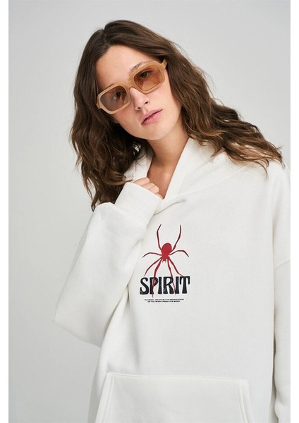 Only Trend Wear Unisex Spirit Örümcek Sırt Baskılı Oversize Sweatshirt