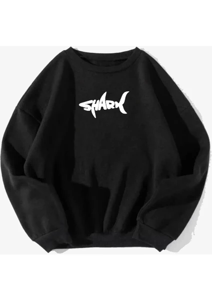 Only Trendwear  Unisex Shark Baskılı Oversize Sweatshirt