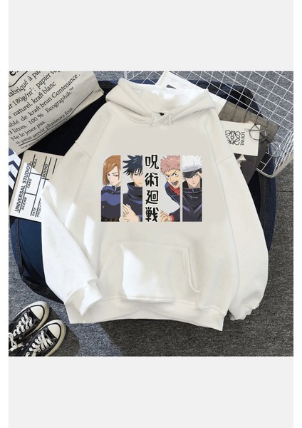 Jujutsu Kaisen Kolaj Kapşonlu Sweatshirt