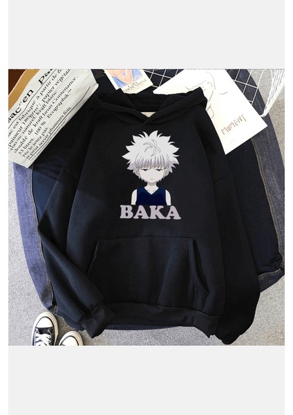 Hunter x Hunter Killua Baka Kapşonlu Sweatshirt