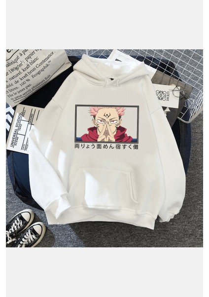 Jujutsu Kaisen Sukuna Kapşonlu Sweatshirt