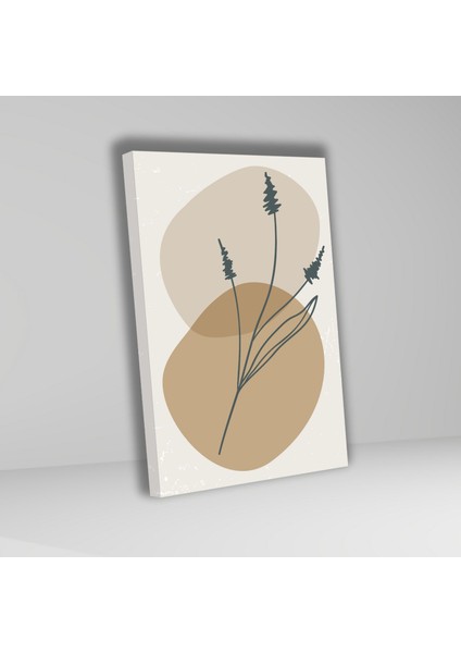 3'lü Kanvas Tablo Seti Pastel Çizgisel Yapraklar ve Lavanta modelleri