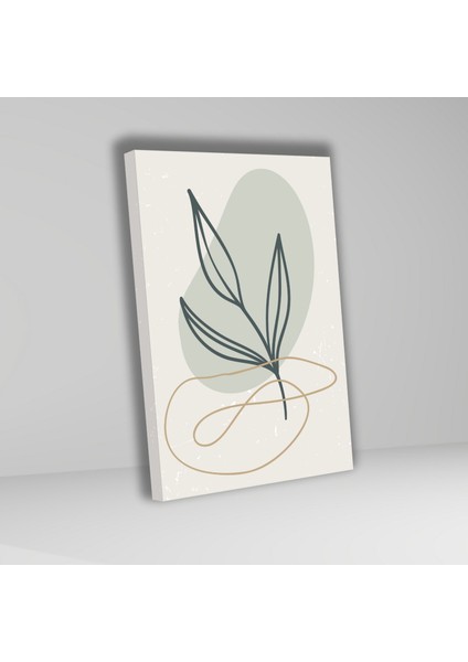 3'lü Kanvas Tablo Seti Pastel Çizgisel Yapraklar ve Lavanta fırsatları