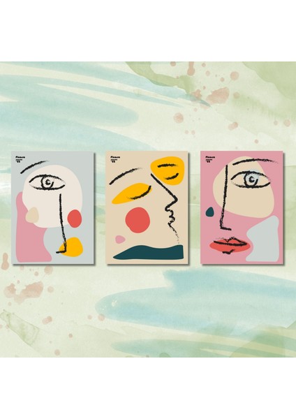 3'lü Kanvas Tablo Seti Pablo Picasso Kadın Silüetleri indirimleri