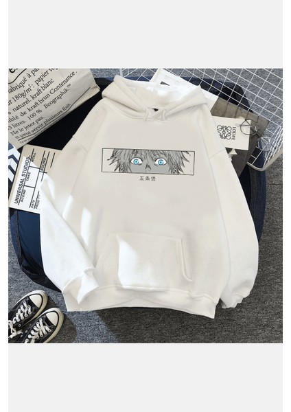Jujutsu Kaisen Gojo Eyes Kapşonlu Sweatshirt