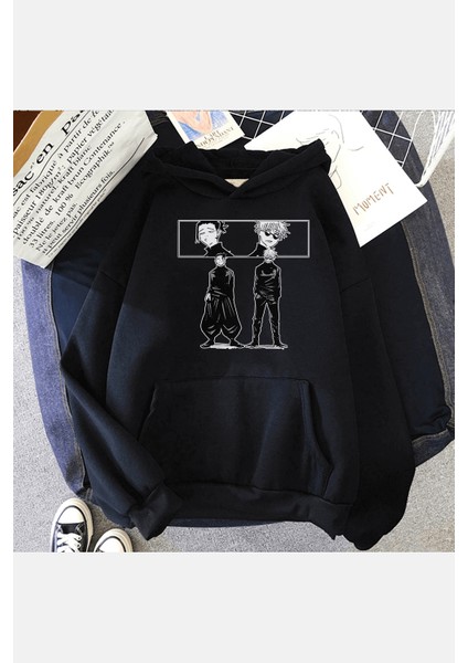 Jujutsu Kaisen Geto ve Gojo Kapşonlu Sweatshirt