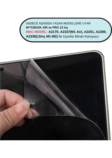 Macbook Air Pro Ekran Koruyucu 13inç M1-M2 A2251 A2289 A2338 A2179 A2337 Uyumlu Mat