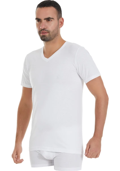 Yıldız Çamaşır Yıldız 3'lü Erkek Süprem Penye V Yaka T-Shirt Q23