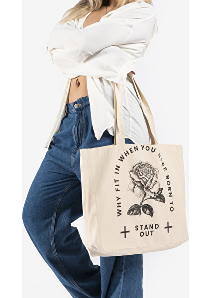 The Lycos "stand Out" Canvas Tote Omuz ve Plaj Çantası