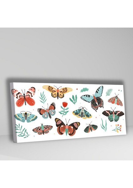 Panaromik Kanvas Tablo Yüksek Kalite Renkli Kelebekler fiyatları