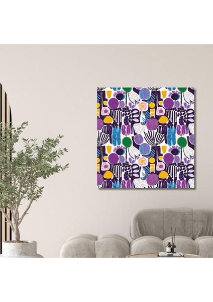 Tekli Kare Kanvas Tablo Kaliteli Renkli Şekilsel Tasarımlar