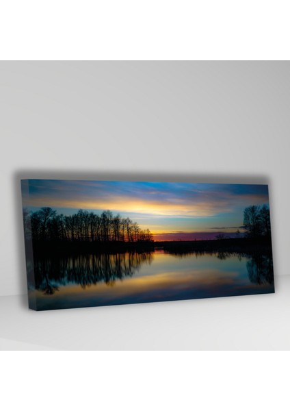Panaromik Kanvas Tablo Natural Gün Batımı ve Göl Manzarası fiyatları