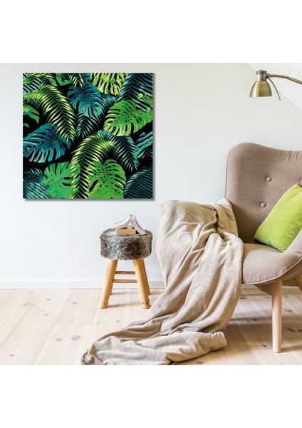 Tekli Kare Kanvas Tablo Yüksek Kalite Yeşil Deve Tabanları