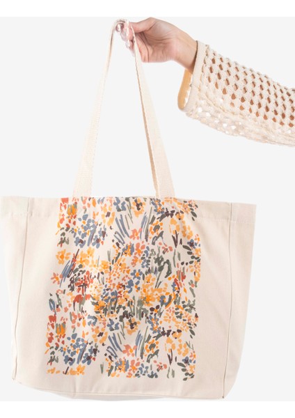 "pattern" Canvas Tote Omuz ve Plaj Çantası