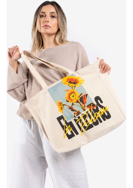 The Lycos "enfleurs" Canvas Tote Omuz ve Plaj Çantası