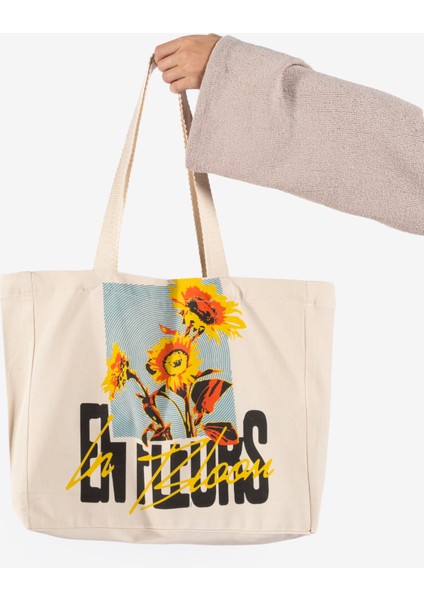 The Lycos "enfleurs" Canvas Tote Omuz ve Plaj Çantası