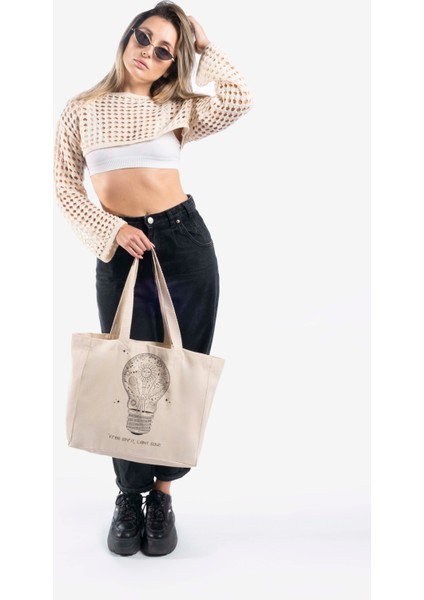 "light Soul" Canvas Tote Omuz ve Plaj Çantası