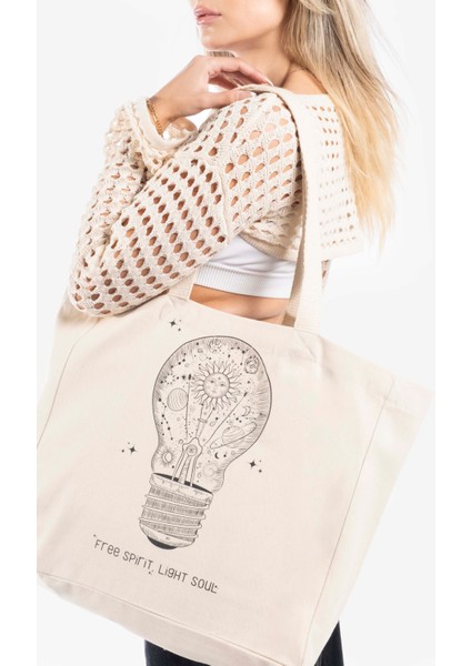 "light Soul" Canvas Tote Omuz ve Plaj Çantası modelleri