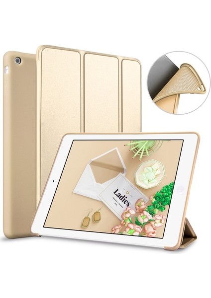 Apple iPad Pro 11 2021 (3.nesil) M1 Çipli Kılıf Yatay Standlı Arka Silikon Güçlü Mıknatıslı Uyku Modlu Silikon Smart Kılıf (Model A2377,A2459/01)