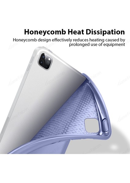 Apple iPad Pro 11 2021 (3.nesil) M1 Çipli Kılıf Yatay Standlı Arka Silikon Güçlü Mıknatıslı Uyku Modlu Silikon Smart Kılıf (Model A2377,A2459/01)