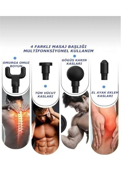 Masaj Tabancası Sporcu Masaj Aleti 4 Başlıklı Şarjlı fırsatları