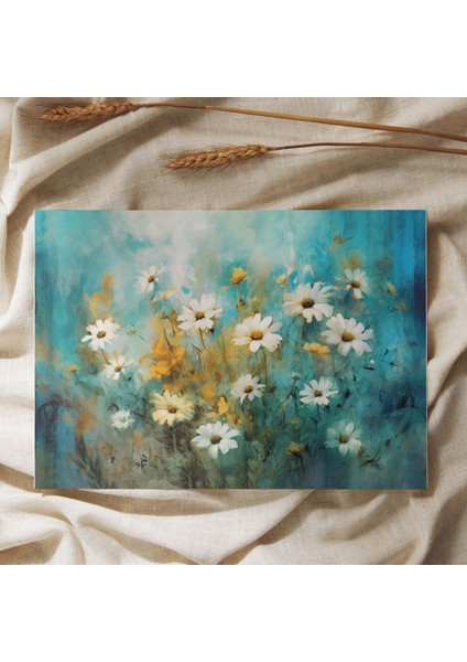 Tekli Yatay Kanvas Tablo Yüksek Kaliteli Pastel Papatyalar modelleri